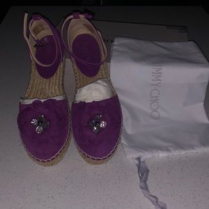 Jimmy Choo size 6.5 purple espadrilles